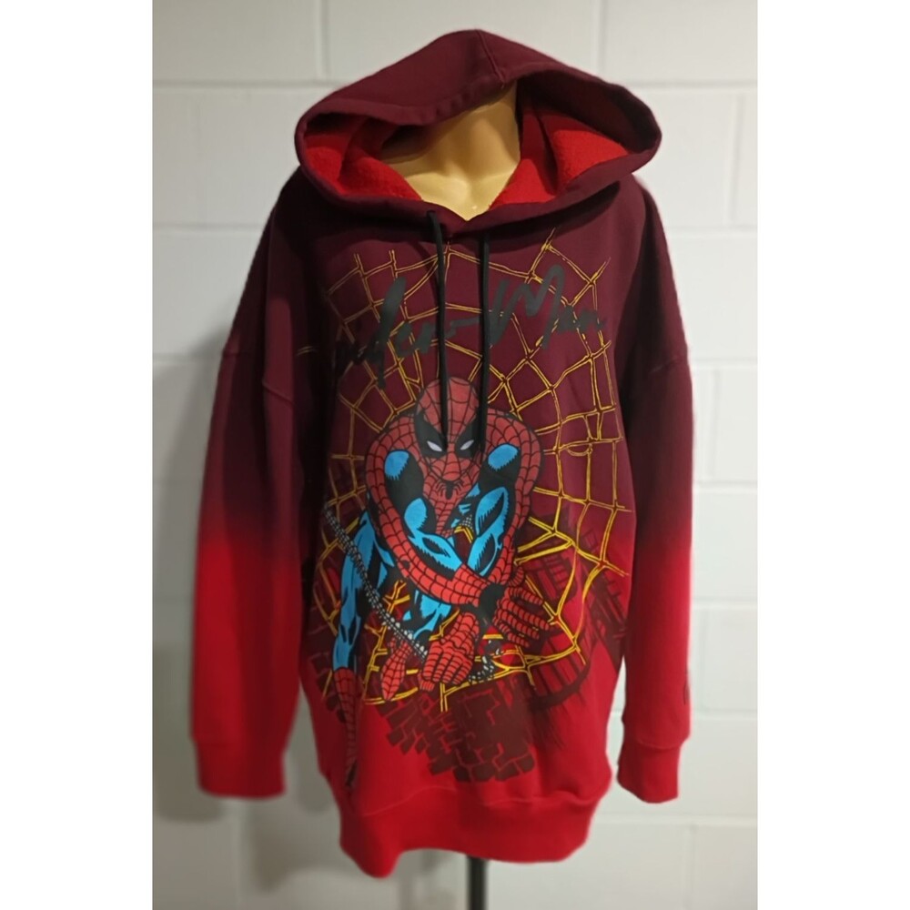 Marvel Spider-Man Hoodie Sweatshirt Red Logo Men's XL XLarge Pockets
